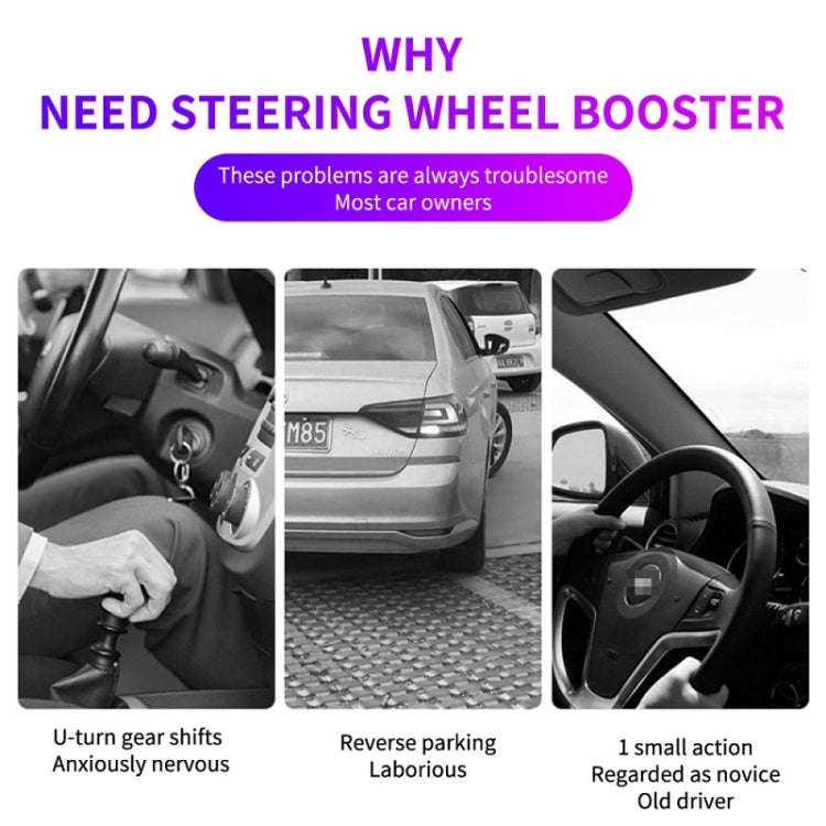 Car Steering Wheel Booster Ball Assist With Compass(B Model White)