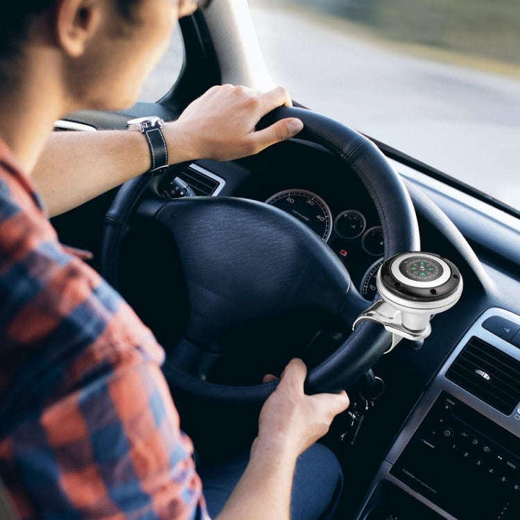 Car Steering Wheel Booster Ball Assist With Compass(A Model White)