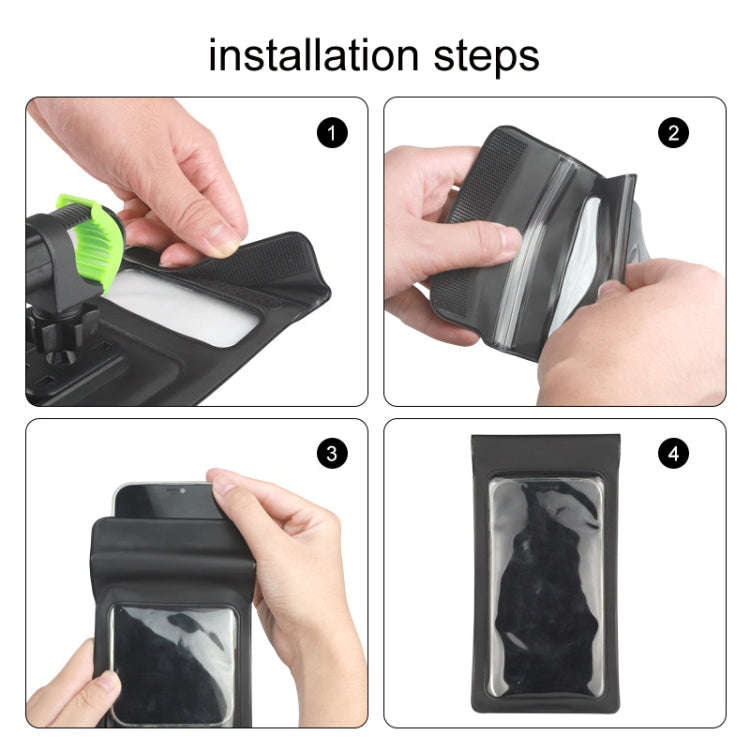 Outdoor Cycling Mobile Phone Navigation Waterproof Bracket(Black Green)