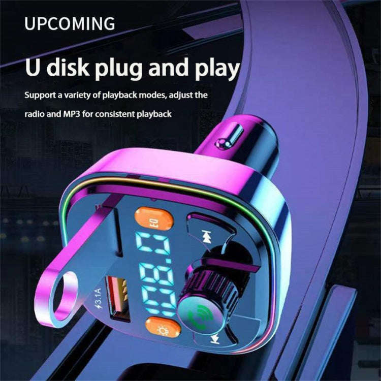 Q5 3.1A USB+PD Bluetooth Car Charger Car FM Transmitter Colorful Lighting