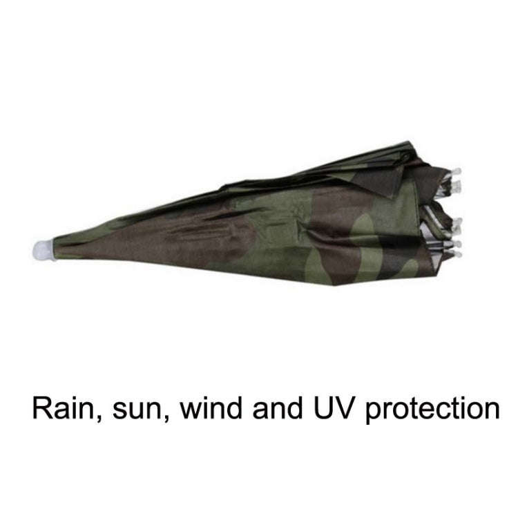 JJ11217 Headband Fishing Umbrella Headband 30CM Camouflage Silver Rubber Hat Umbrella(Camouflage)