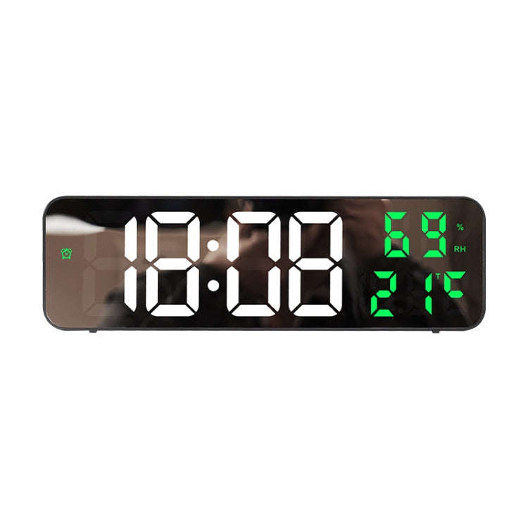 671  Mirror Screen Digital LED Alarm Clock USB Plug-in/Battery Dual-use With Temperature/Humidity...