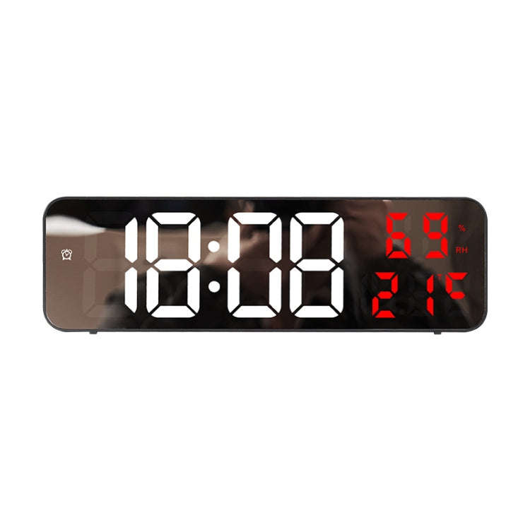 671  Mirror Screen Digital LED Alarm Clock USB Plug-in/Battery Dual-use With Temperature/Humidity...
