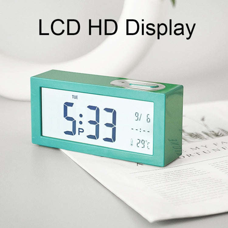 8890H Multifunctional Photosensitive Bedside Small Alarm Clock LCD Screen Digital Clock(White)