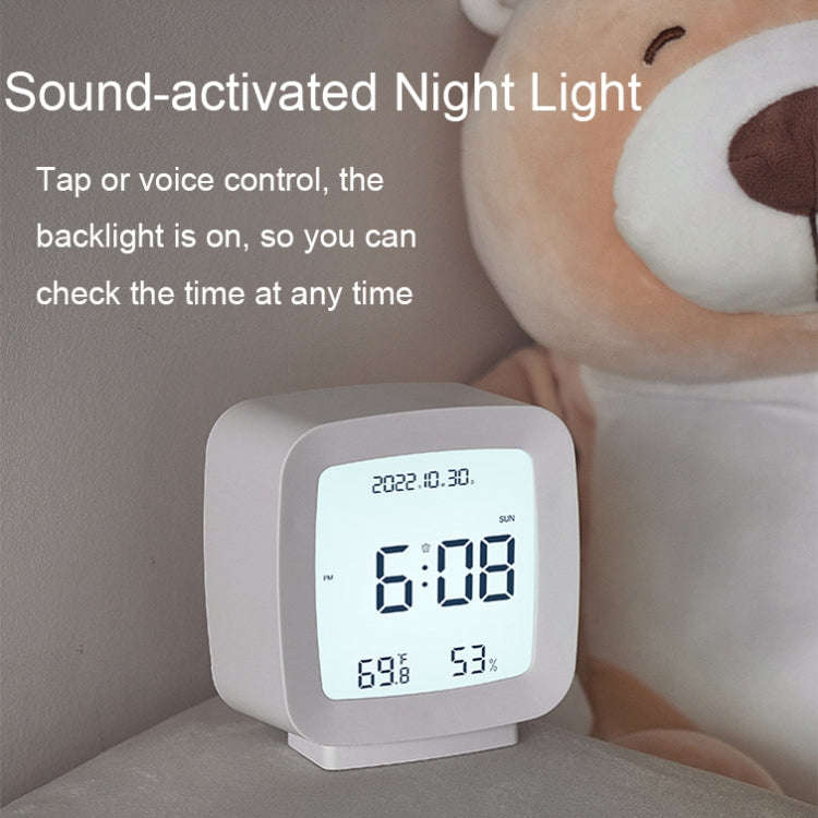 2286 Mini Multifunctional Calendar Alarm Clock Bedside Temperature and Humidity Clock(Black)