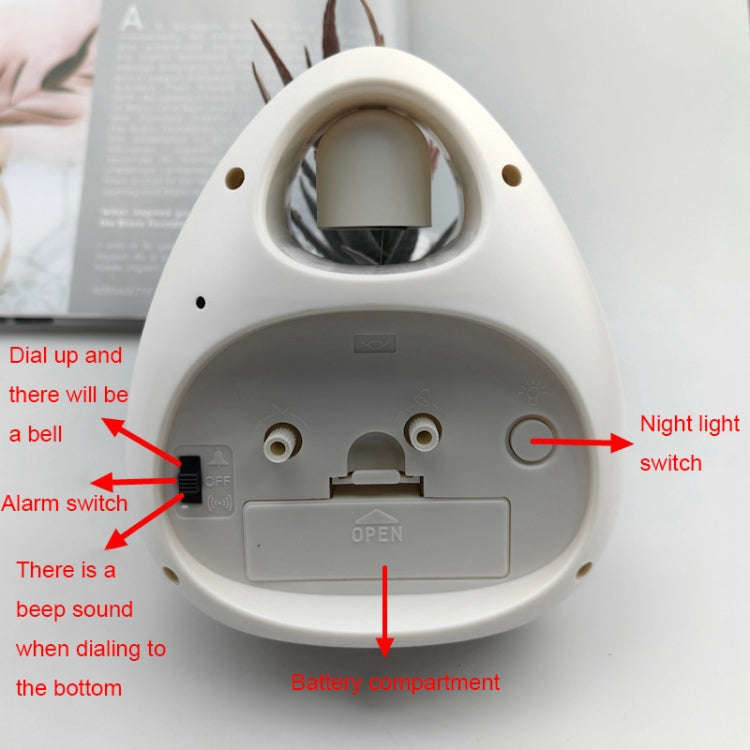 GH809 Egg-shaped Desktop Children Alarm Clock Bedside Cute Belling Clock(Blue)