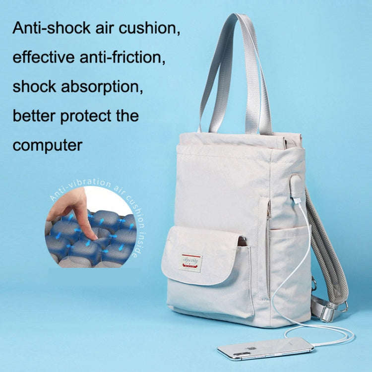 Student Backpack Waterproof USB Laptop Bag, Size: Large (Black)