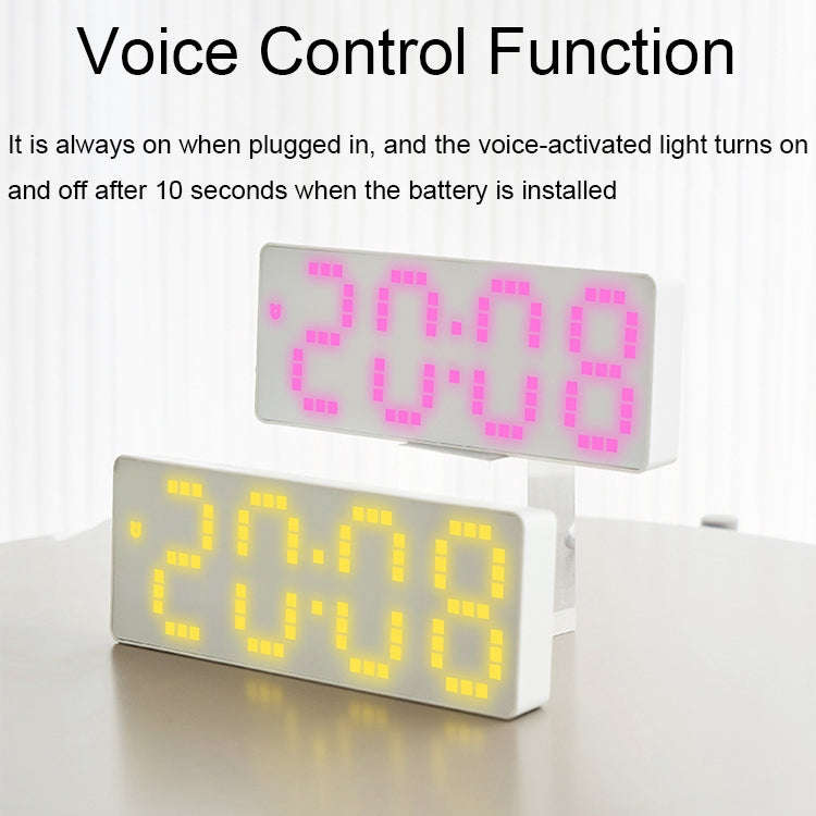8017 LED Screen Voice Control Digital Alarm Clock Desktop Multifunctional Temperature Clock(Ice B...