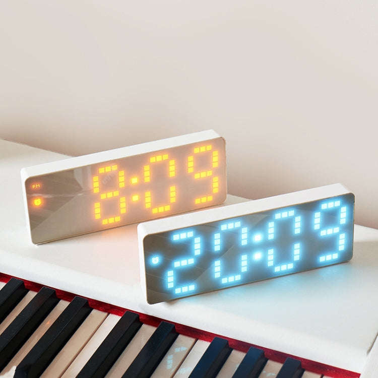 8017 LED Screen Voice Control Digital Alarm Clock Desktop Multifunctional Temperature Clock(Pink)