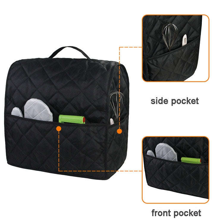 For KitchenAid 4.5QT Mixer Machine Dust Cover Waterproof Storage Bag 36 x 23 x 36cm(Black)