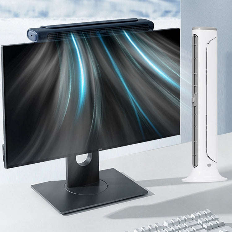 WT-F60 Laptop Computer Hanging Screen Fan USB Rechargeable Desktop Vertical Fan(Blue)