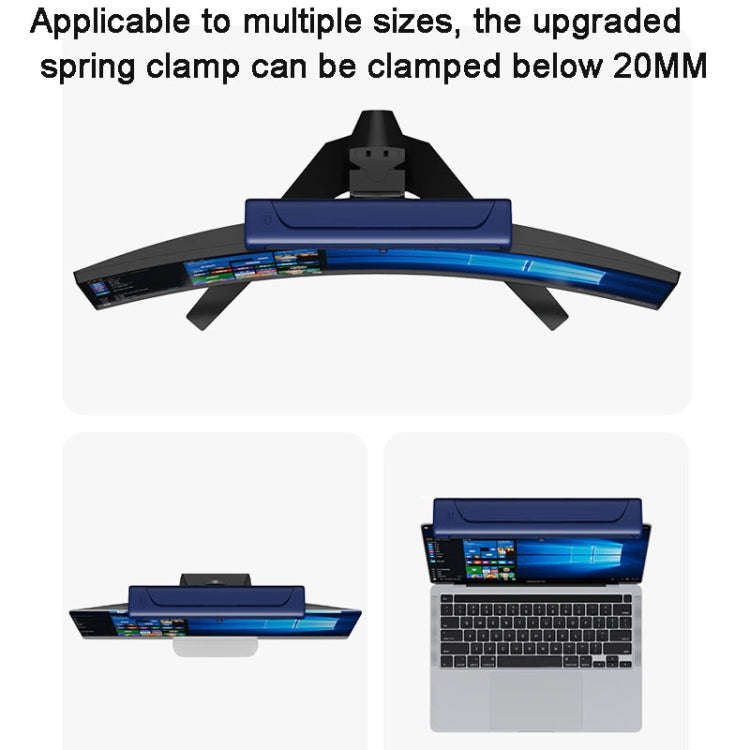 WT-F60 Laptop Computer Hanging Screen Fan USB Rechargeable Desktop Vertical Fan(Blue)
