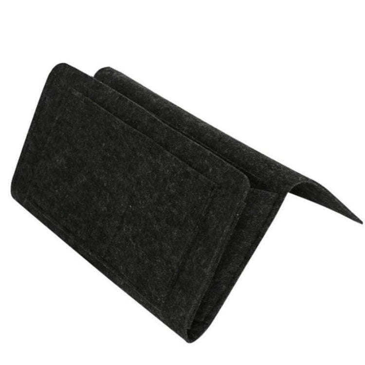 B05006 Felt Storage Bag Bedside Hanging Bag Sofa Bed Side Debris Storage Bag(Black)