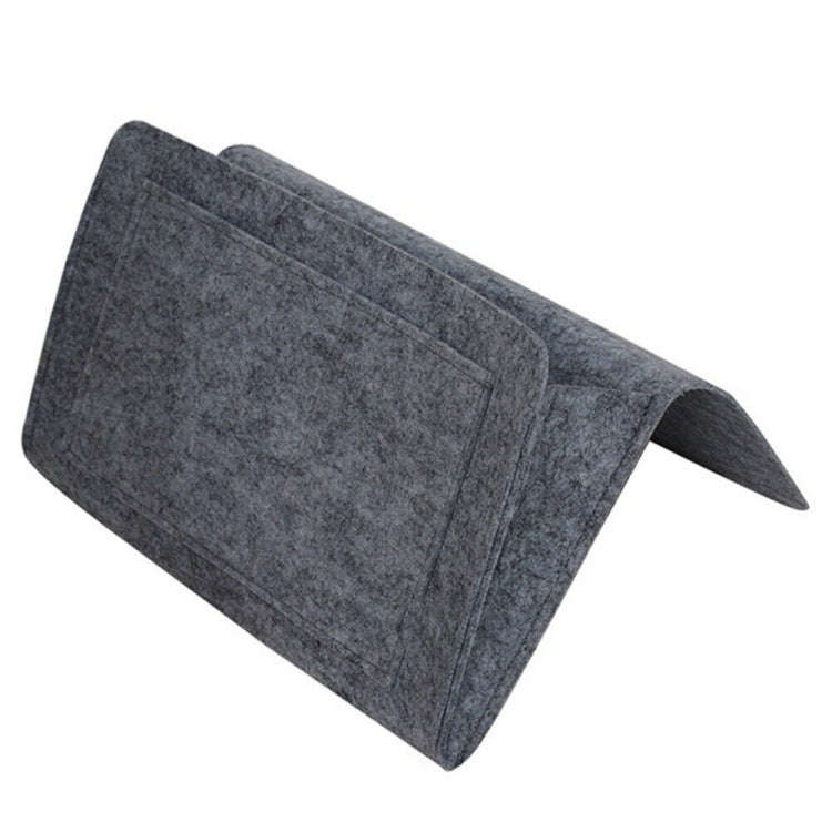 B05006 Felt Storage Bag Bedside Hanging Bag Sofa Bed Side Debris Storage Bag(Deep Gray)