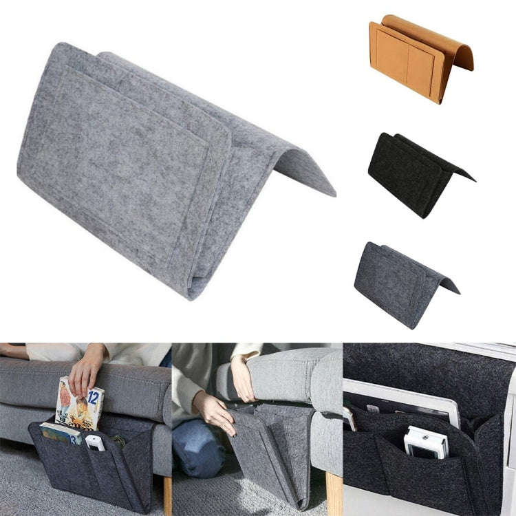 B05006 Felt Storage Bag Bedside Hanging Bag Sofa Bed Side Debris Storage Bag(Deep Gray)
