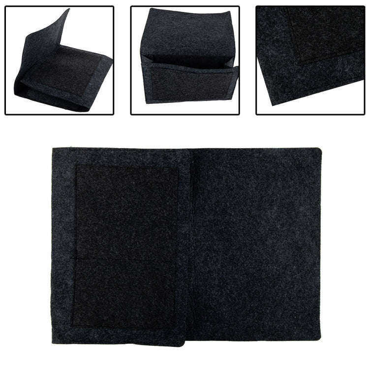 B05006 Felt Storage Bag Bedside Hanging Bag Sofa Bed Side Debris Storage Bag(Black)