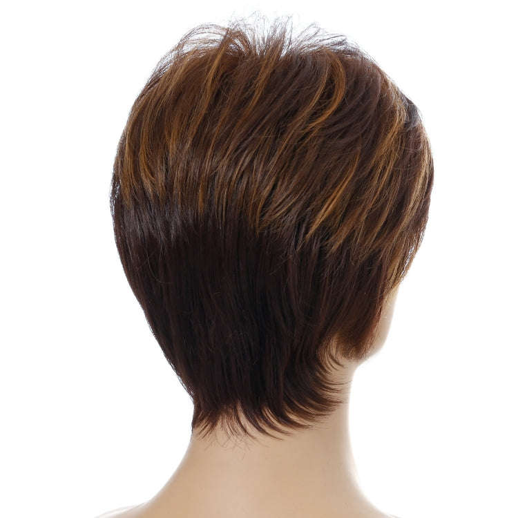 WIG-155 Ladies Short Curly Wig High Temperature Silk Chemical Fiber Headgear(Brown)