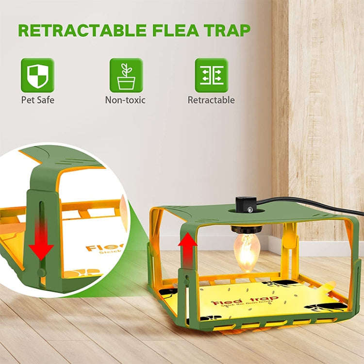2pcs SK121 Square Fly Trap Flea Trap Pet Household Flea Light Catcher(EU Plug)
