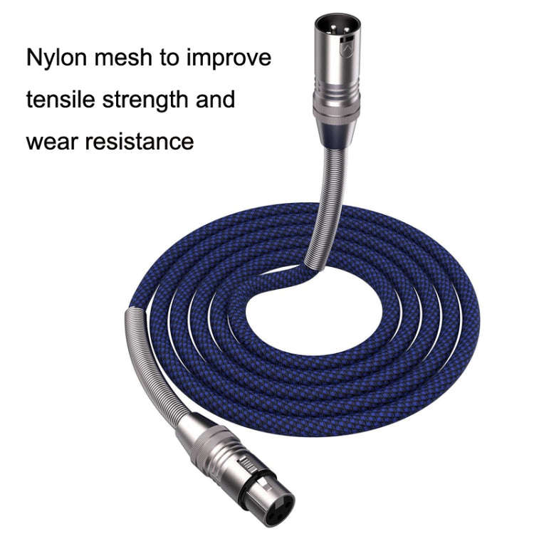 LHD010 Caron Male To Female XLR Dual Card Microphone Cable Audio Cable 0.3m(Blue)
