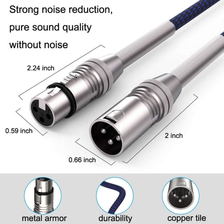 LHD010 Caron Male To Female XLR Dual Card Microphone Cable Audio Cable 0.3m(Blue)