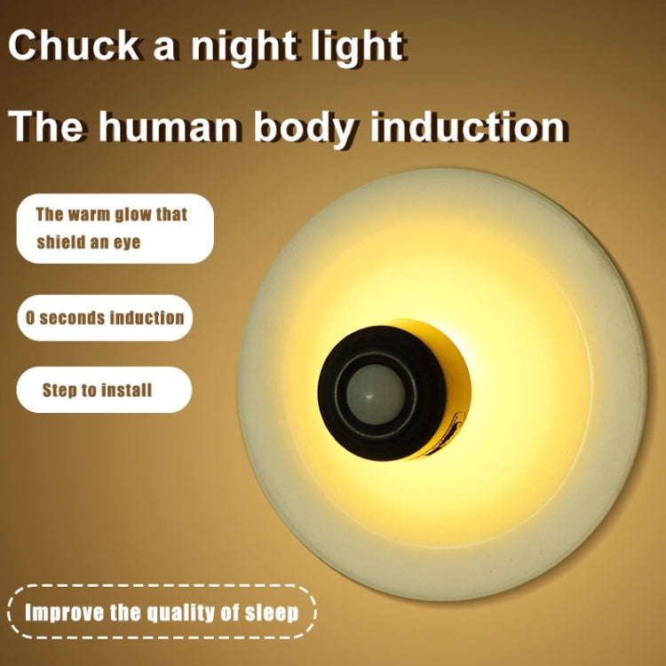 Rechargeable Suction Cup Type Human Body Infrared Sensor Smart LED Night Light(White)