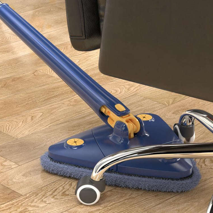 Triangular Mop Household Ceiling Cleaner Wipe Wall Tiles Imitation Hand Twist Mop with 2 Cloth(Blue)