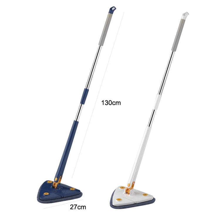 Triangular Mop Household Ceiling Cleaner Wipe Wall Tiles Imitation Hand Twist Mop with 2 Cloth(Blue)