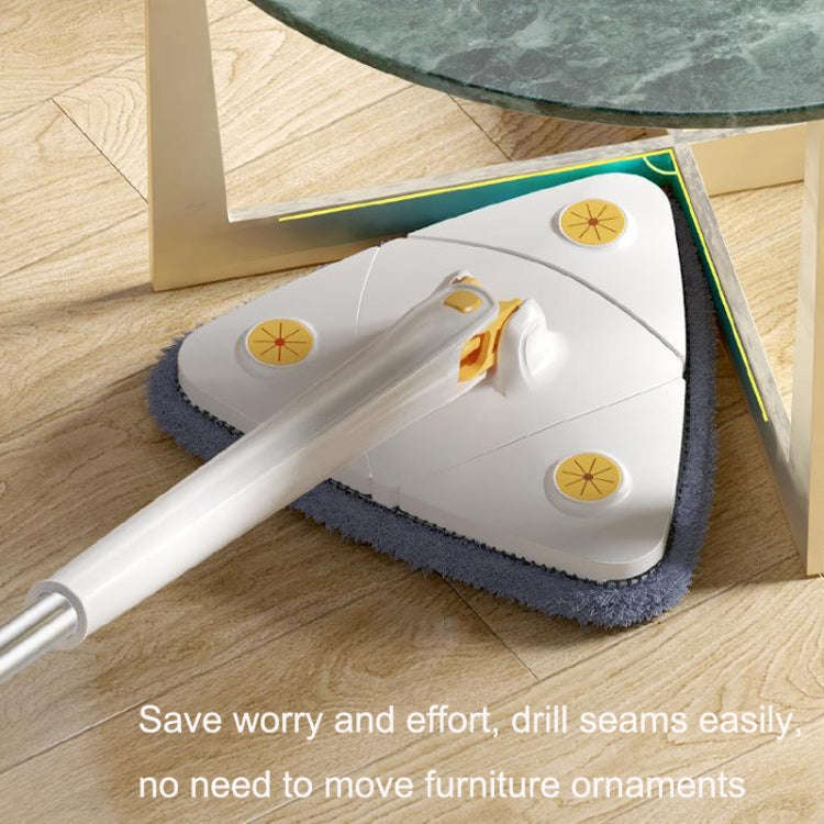 Triangular Mop Household Ceiling Cleaner Wipe Wall Tiles Imitation Hand Twist Mop with 2 Cloth(Blue)