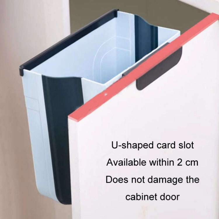 Kitchen Hanging Folding Trash Can Food Waste Storage Bin(Pink)