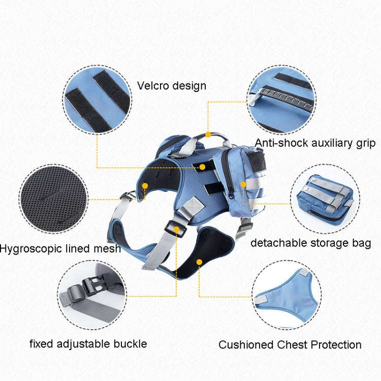 Dog Explosion-proof Chest Strap With Detachable Combination Backpack, Size: M(Grey)