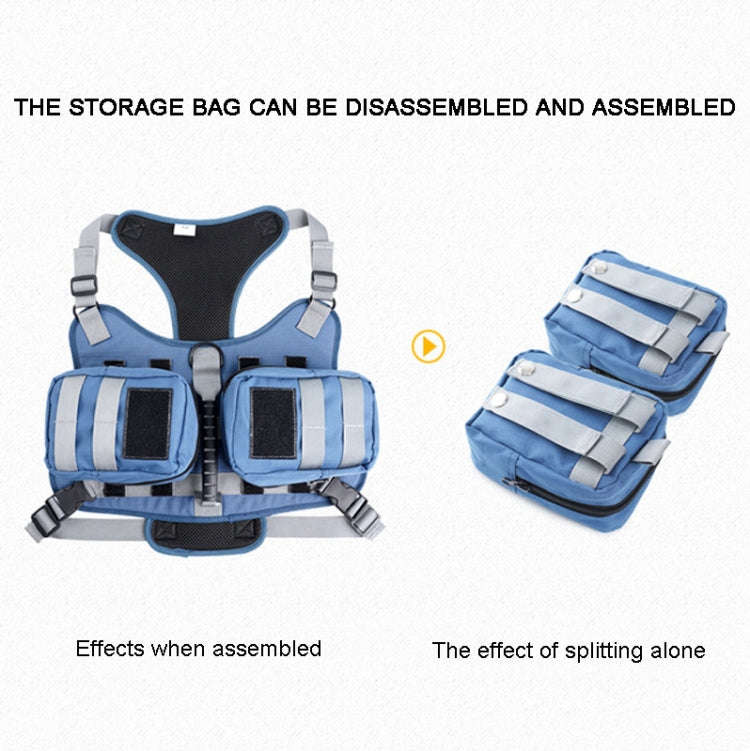 Dog Explosion-proof Chest Strap With Detachable Combination Backpack, Size: M(Grey)