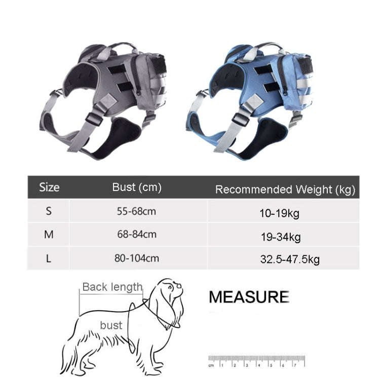 Dog Explosion-proof Chest Strap With Detachable Combination Backpack, Size: M(Grey)