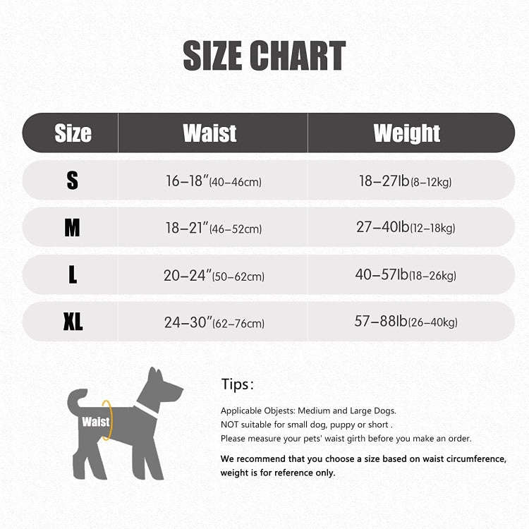 Dog Hind Leg Auxiliary Strap Decompression Auxiliary Travel Belt For Elderly and Injured Dog, Siz...
