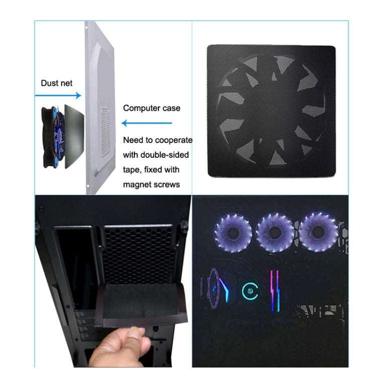 10pcs 14cm With Magnetic Suction PVC Cooling Fan Dust Net Desktop Computer Industrial Fan Filter ...