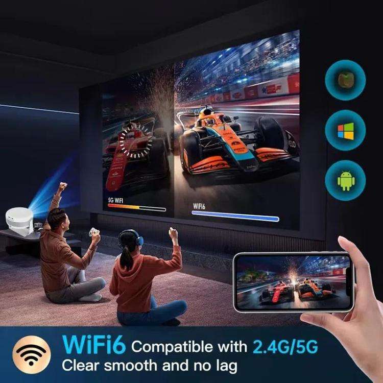 T269 Pro 1280x720P Smart Projector WiFi 6 4K Android 11 System Home Cinema EU Plug