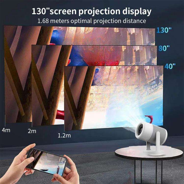 J1 1280 X 720P Projector WiFi 6 Android 11 System Supports Mirroring Screen UK Plug