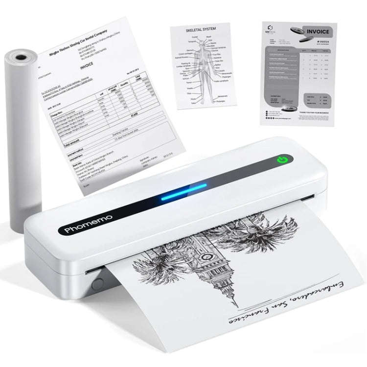 Phomemo M832 300dpi Wireless Thermal Portable Printer, Size: A4 Version(White)