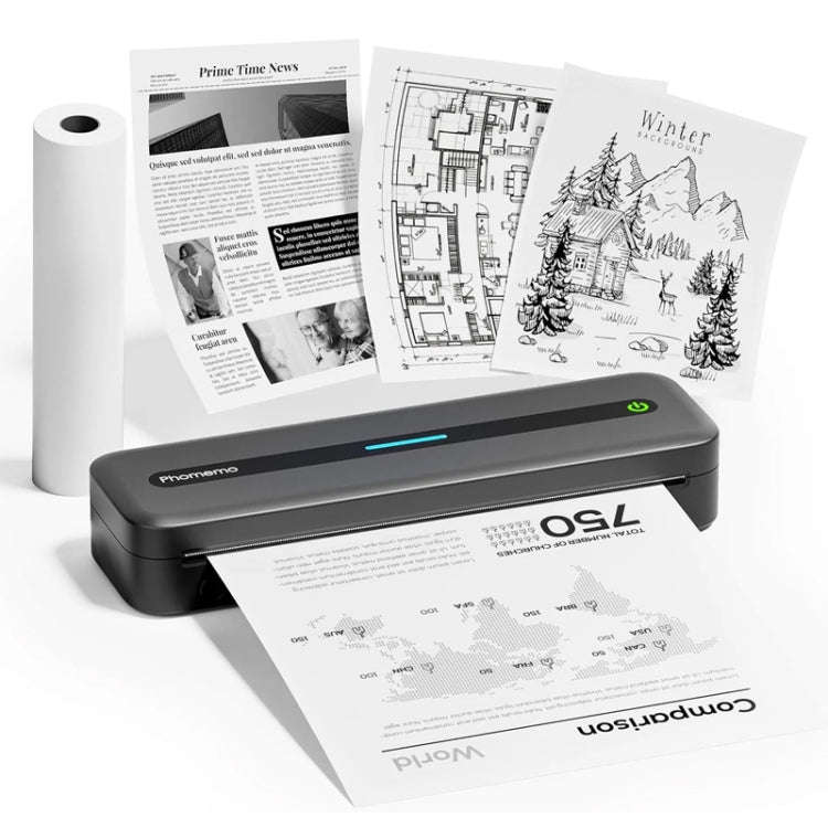 Phomemo M832 300dpi Wireless Thermal Portable Printer, Size: Letter Version(Gray)
