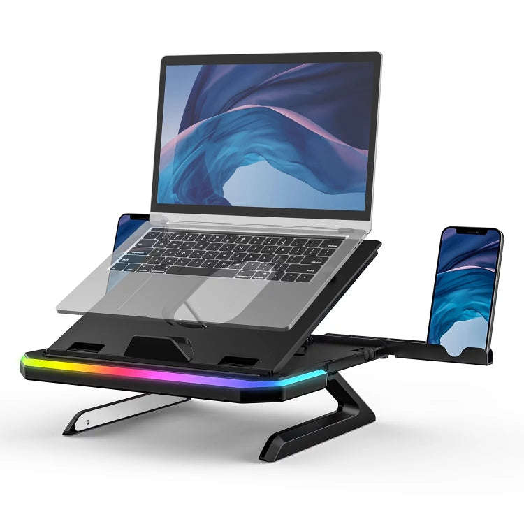 Laptop Stand with RGB Lighting 9-Level Adjustable Notebook Stand(Black)