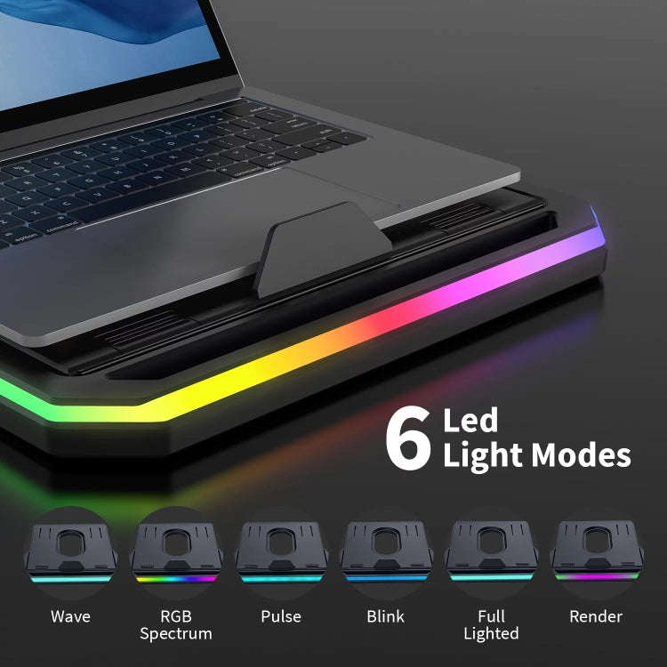 Laptop Stand with RGB Lighting 9-Level Adjustable Notebook Stand(Black)