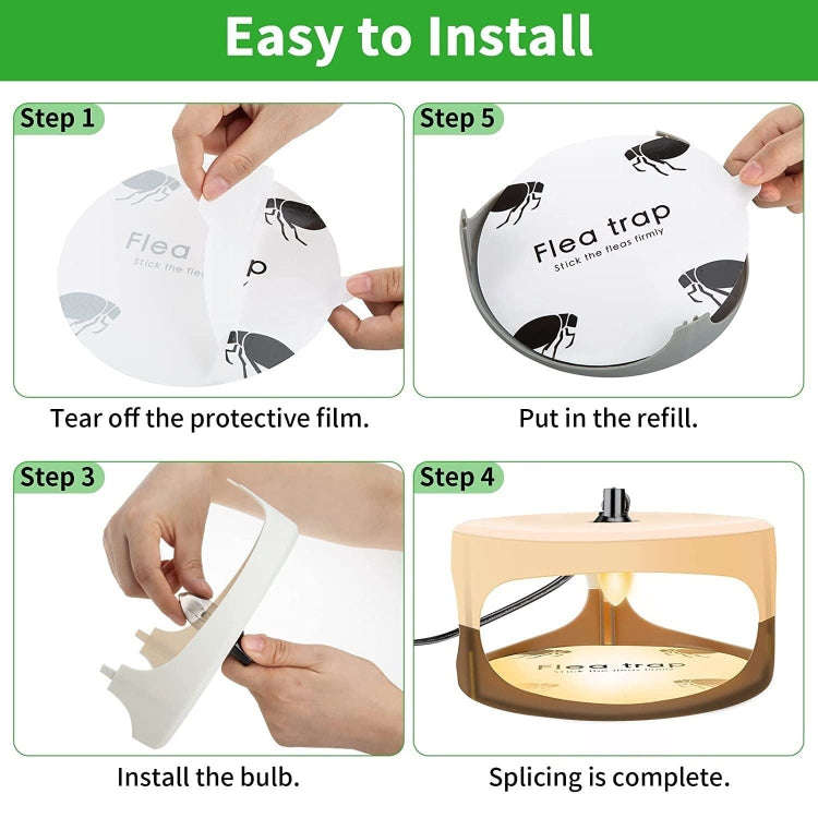 2pcs SK111 Pet Household Flea Lamp Flea Sticky Trapper Flea Capture Device(US Plug)