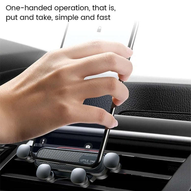 S03 Vehicle Air Outlet Gravity Navigation Mobile Phone Holder, Color: Black Spiral Clip