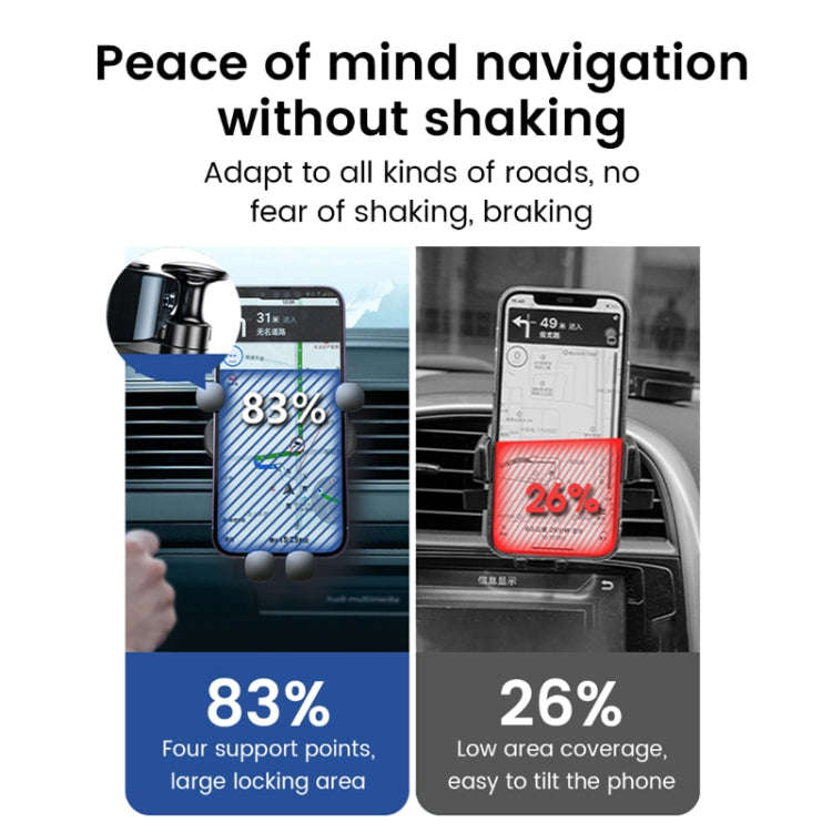 S03 Vehicle Air Outlet Gravity Navigation Mobile Phone Holder, Color: Black Spiral Clip