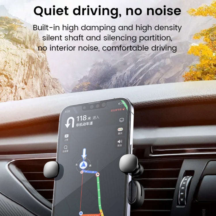 S03 Vehicle Air Outlet Gravity Navigation Mobile Phone Holder, Color: Black Spiral Clip