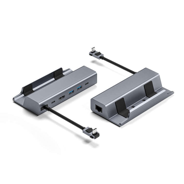 For Steam Deck HDMI+RJ45+2 USB 3.0 +USB-C/Type-C 3.0+USB-C PD 100W  6-In-1 Base Docking Station B...