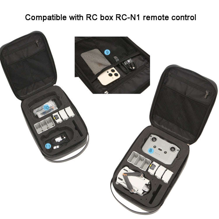 For DJI Mini 3 / Mini 3 Pro Hard Shell Storage Bag Box Chest Bag Shoulder Bag Messenger Bag(Dark ...