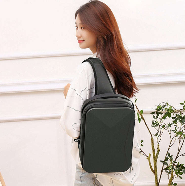 For DJI Mini 3 / Mini 3 Pro Hard Shell Storage Bag Box Chest Bag Shoulder Bag Messenger Bag(Silver)