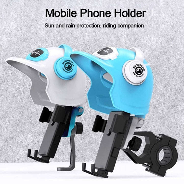 Small Helmet Sunscreen Phone Stand Bracket Motorcycle Mobile Phone Holder,Spec: Handlebar White