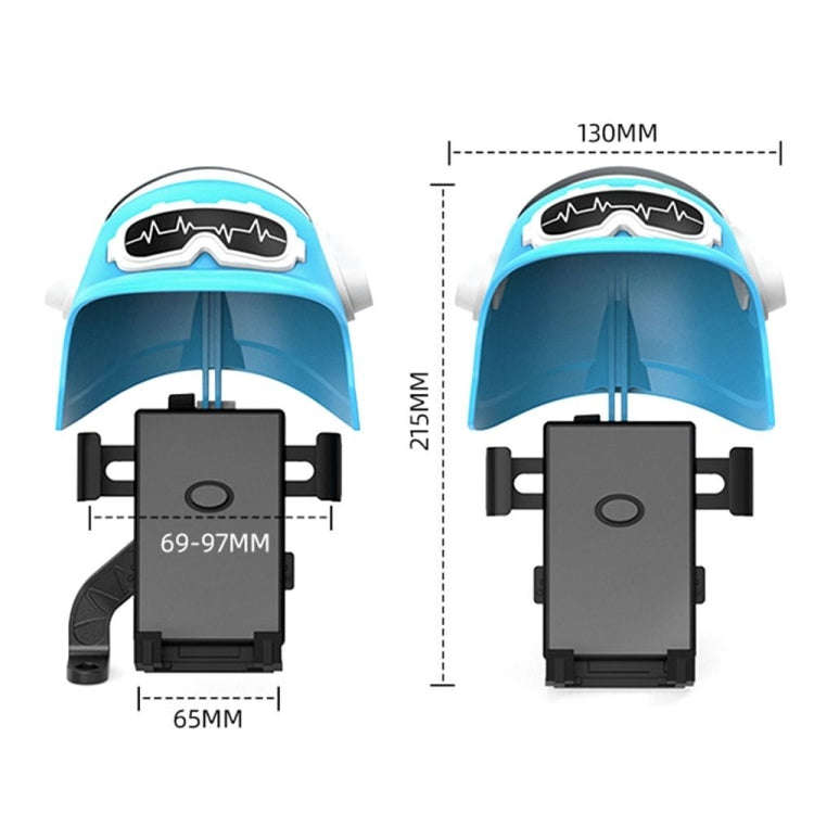 Small Helmet Sunscreen Phone Stand Bracket Motorcycle Mobile Phone Holder,Spec: Rearview Mirror Blue