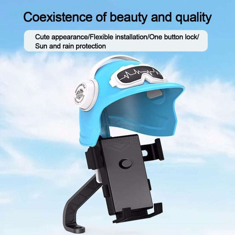 Small Helmet Sunscreen Phone Stand Bracket Motorcycle Mobile Phone Holder,Spec: Rearview Mirror Blue